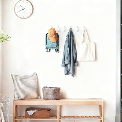 15-Pack White Metal Wall Mount Hooks for Hanging Coats & Towels | Screw-in Single Hooks for Clothing, Robe, Bathroom, Entryway, Garage - color: 15PCS Wide White hook