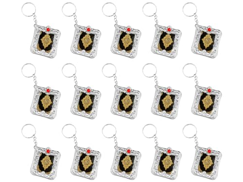 15PCS Mini Quran Keychain, Mini Islamic Keychain, Miniature Pendant Book Keyring, Small Muslim Keychains - color: Silvery