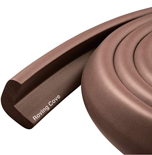 Roving Cove HeftyFit Edge Protector for Baby Proofing (6ft Large Edge Only), Heavy-Duty Soft Rubber Foam Furniture Edge Bumper Guards, Desk Edge Cushion, Wall Corner Covers, 3M Adhesive, Coffee Brown - color: Coffee Brown, size: Large 6 Foot (Pack of 1)