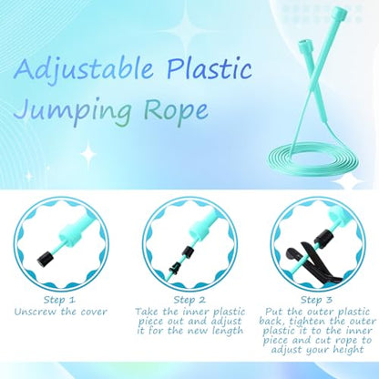 Silipull 72/144 Pcs PVC Jump Ropes Bulk Fitness 9.2 ft Adjustable Skipping Rope Versatile Speed Rope with Plastic Handles for Women Men Endurance Training Cardio Exercise Workout Outdoor - color: Bright