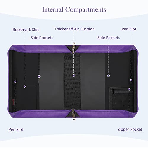 FINPAC Large Classic Bible Cover Vegan Leather Carrying Book Case Church Bag Bible Protective with Handle, Gift for Women, Mother, Friends, Purple - color: Deep Purple