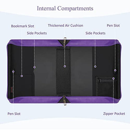 FINPAC Large Classic Bible Cover Vegan Leather Carrying Book Case Church Bag Bible Protective with Handle, Gift for Women, Mother, Friends, Purple - color: Deep Purple