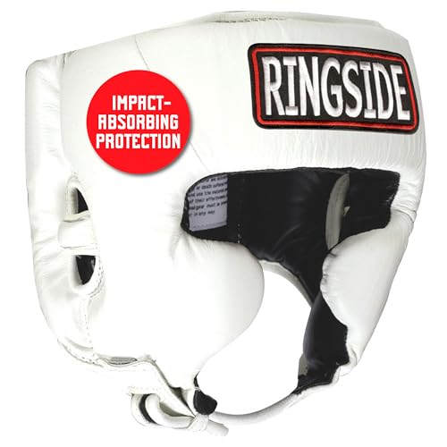 Ringside Competition-Like Boxing Headgear with Cheeks - color: White, size: Large