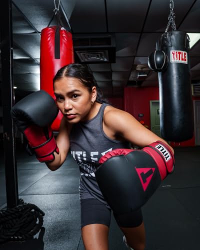TITLE Boxing Conquest Training Boxing Gloves - color: Black/Red, size: 18 oz
