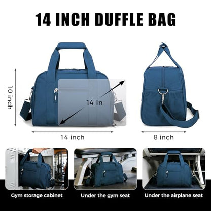 SeaRock 14 inch Small Gym Bag for Men & Women, Mini Duffle Bag with Shoe Compartment, Carry On Duffel Bag for Travel Sports, Navy Blue - color: Navy Blue