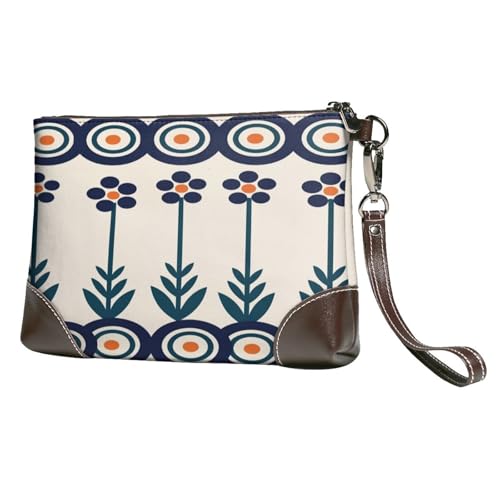 Leather Clutch Purse for Women, Large Capacity Wristlet Wallet with Removable Strap, Zip Handbag - color: Polish Blue