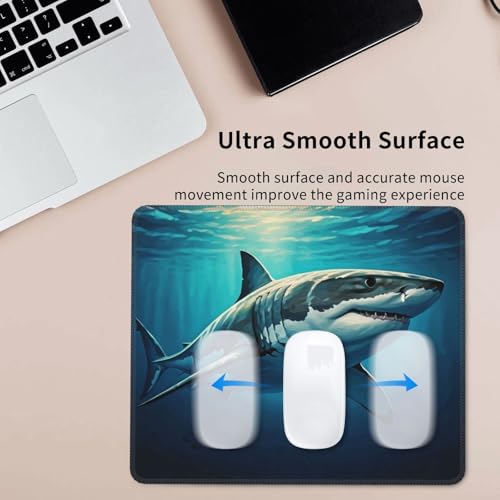 Summer Blue Ocean Shark Mousepad Non-Slip Rubber Base Mouse Pads for Computers Laptop Office Desk Accessories Mouse pad 7.9 x 9.5 in - color: Shark