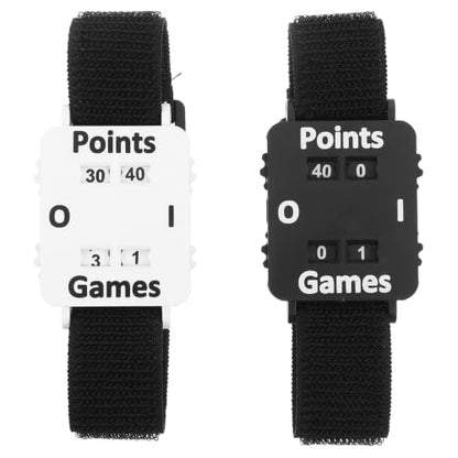 OUNONA 2pcs Wrist Score Counter for Tennis, Cricket, Adjustable Strap Manual Points & Games Dials, Manual Dial Match Score Keeper for Coaching
