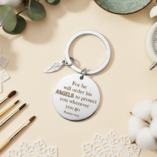 Bible Verse Keychain Christian Gifts Spiritual Religious for Men Women Friends Work Bestie Soul Sister Coworker Psalms 91 Faith Based Gifts Valentines Day Birthday Christmas Fathers Day Mothers Gift