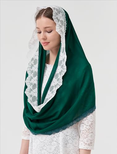 Leimandy Infinity Chapel Veil Hijab Scarf Head Wrap for Muslim V96 - color: Dark Green