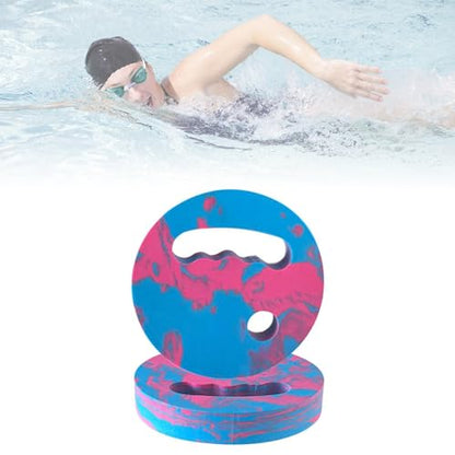 Menolana Water Exercise Discs Pool Resistance, Swim Discs Lightweight Buoyancy EVA Foam Aerobic Equipment for Water Workout Beach Pool - color: Pink Blue