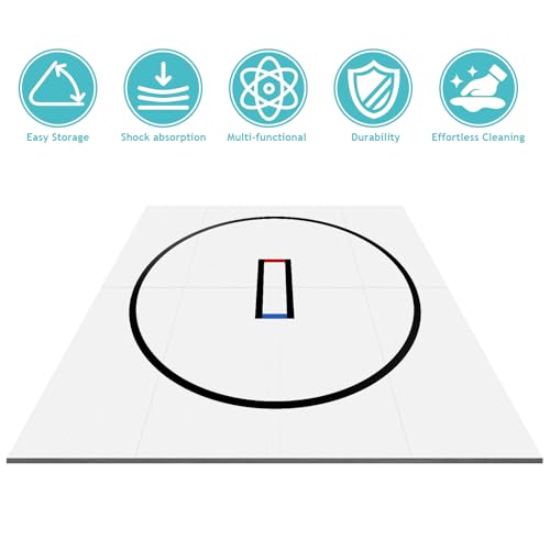 Wrestling Mats for Home, 10x10 Jiu Jitsu Mats with Rollable Design, Waterproof Pvc Gymnastics Mat with 3cm Foam Protection for Tumbling Yoga Bjj Mma Grappling Judo Boxing Martial Art - color: White