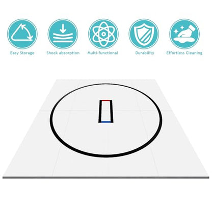 Wrestling Mats for Home, 10x10 Jiu Jitsu Mats with Rollable Design, Waterproof Pvc Gymnastics Mat with 3cm Foam Protection for Tumbling Yoga Bjj Mma Grappling Judo Boxing Martial Art - color: White