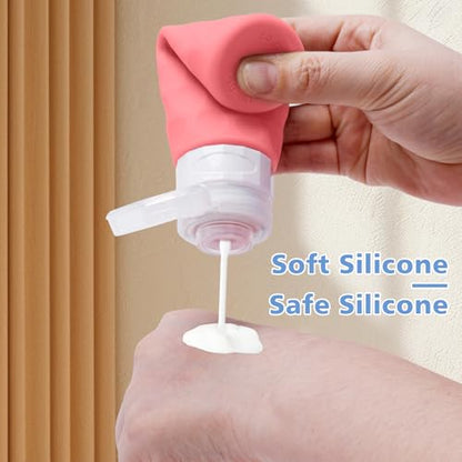 Silevoler Travel Bottles for Toiletries, Silicone Travel Size Containers - color: Red