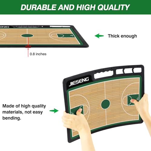 Basketball Dry Erase Coach Board for Coach Tactics,Lineup Board with Marker | Double Sides (Full/Half court),Easy to erase,Portable and Lightweight,Waterproof/Sweatproof,Quick-Wipe,Durable