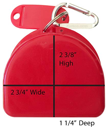American Eagle Mouthguard and Retainer Case with Carabiner – Compact, Durable Storage for Retainers, Night Guards, and Dentures Travel-Friendly Design (Red) - color: Red