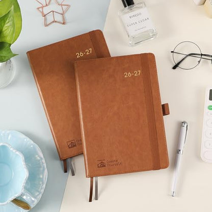 2026-2027 Planner - Academic Planner 2026-2027 Weekly Monthly Planner, July 2026 - June 2027, 5.7'' x 8.4'', Thick Paper, Leather Cover, Pen Holder, Back Pocket, Perfect Daily Organizer - Brown - color: Brown