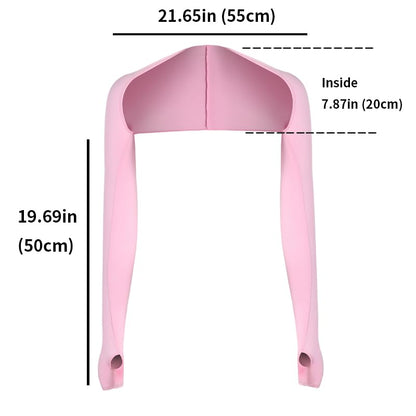Women Cooling Shawl Arm Sleeve with Finger Hole, Comfortable & Breathable, Anti-UV, Ladies Sun Protection Cooler Shrug - color: Pink