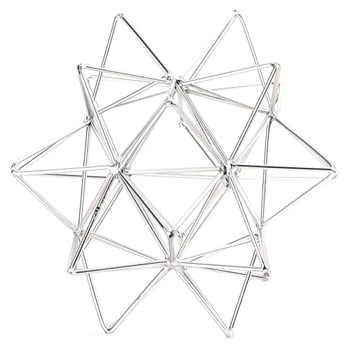 Metal Geometric Table Top Decor, 3D Sliver Spheres Decorative Accents Balls, Iron Abstract Sculpture Objects for Home Decor, Coffee Table Top Decorations for Home Office Living Room Bedroom Decor - color: Sliver