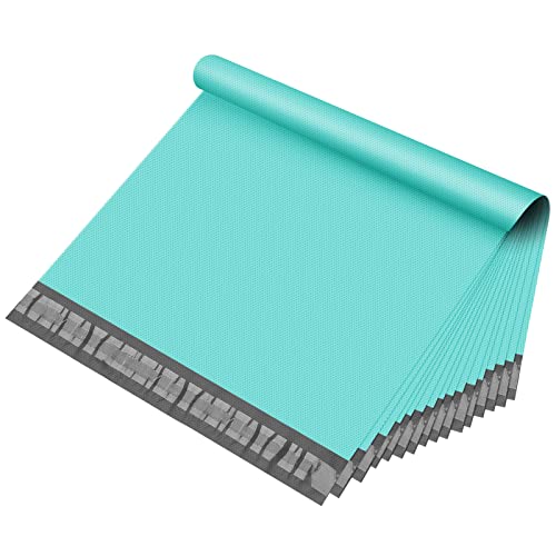 Fuxury Poly Mailers 12x15.5" 100 Pc,Medium Shipping Bags Embossed Dots Teal | Strong Adhesive Packaging Mailers Poly Bag,Waterproof Self Seal Mailing Envelopes for Clothing Small Business,Boutique&Online - size: 12x15.5" 100pcs