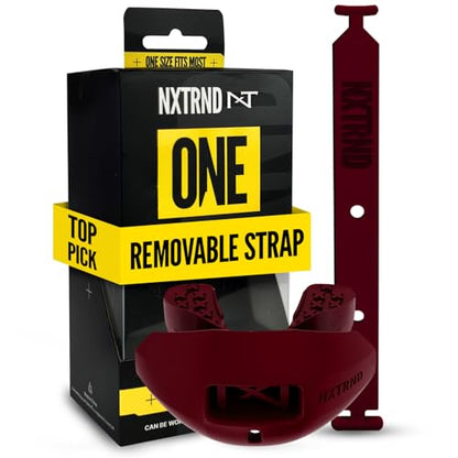 Nxtrnd One Football Mouth Guard, Strap Included, Fits Adult & Youth (Maroon) - color: Maroon