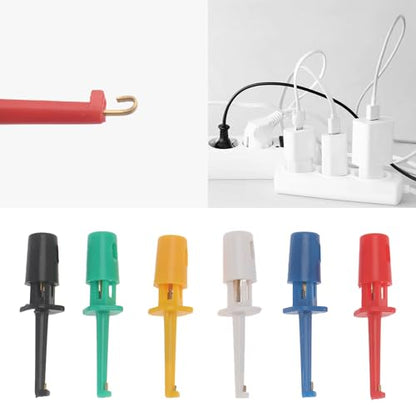 DIANN 30pcs Test Hooks Clips Single Hook Clip Colorful Spring Hook Clip Test Grabber Probe for Electronic Testing Multimeter Wire Lead