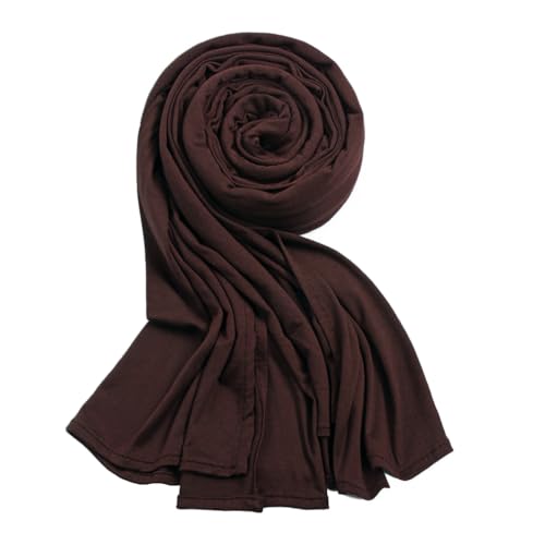 Soft Stretch Head Wrap Scarfs Long Turban Head Wrap Tie for Women - color: Coffee