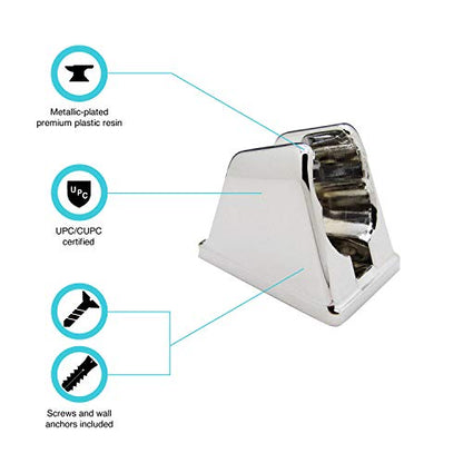 Dura Faucet DF-SA156-CP RV Handheld Shower Wand Bracket (Chrome) | RV handheld shower wand bracket for campers, trailers, and motorhomes. Chrome finish. - color: Chrome Polished