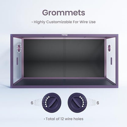 120 Gallon Reptile Tank for Bearded Dragon, Snake, Adult Reptile | Optimal Ventilation & Light Penetration by Rust Proof Mesh Top, Easy Assembly within 6 Steps with Clear Instruction - color: Royal Purple, size: 120 Gallon
