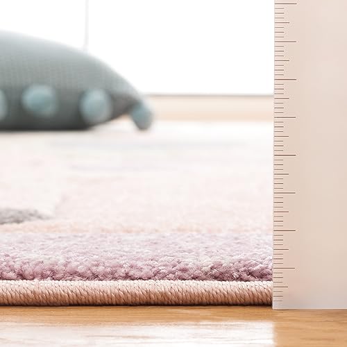 SAFAVIEH Carousel Kids 100 Collection Area Rug - 3'3" x 5'3", Blush Pink, Transitional Design, Stain Resistant, Ideal for High Traffic Areas in Living Room, Bedroom & Dining Room (CRK120U-3) - color: Blush Pink, size: 3'3" x 5'3" (Rectangular)