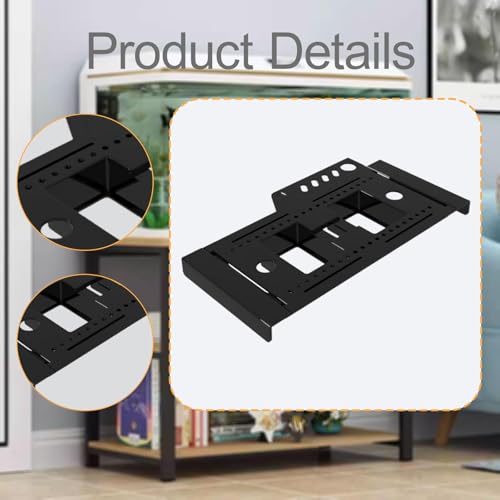 Qianly Fish Tank Storage Rack Tool Storage Holder Organizer with Retractable Accessories PP Construction Easy Installation Suitable for Aquarium, Black