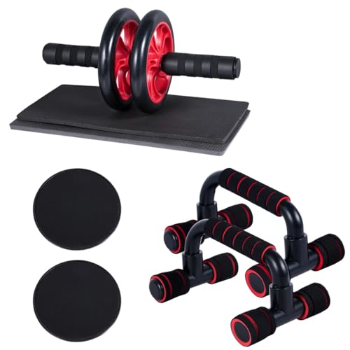 Complete 4-in-1 Ab Wheel Roller Kit with Push-Up, Knee Pads & Core Sliders - Home Workout Solution for Men and Women