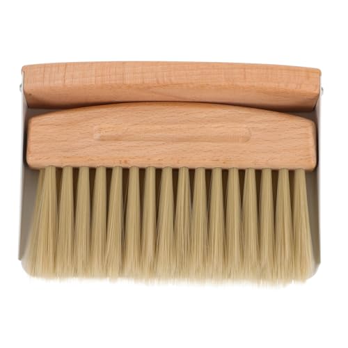 Kids Window Cleaner Stainless Steel Cleaner Mini Dustpan and Brush Set Wood Small Metal Pan Natural Table Handy Brush for Sweeping Home Kitchen Car Office Storage Bin
