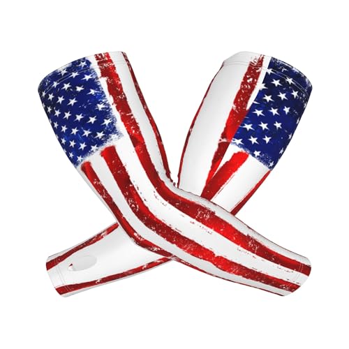 Arm Sleeves Outdoor Garden Sports Cooling Sun Sleeve for Women Men Farm - color: American Flag