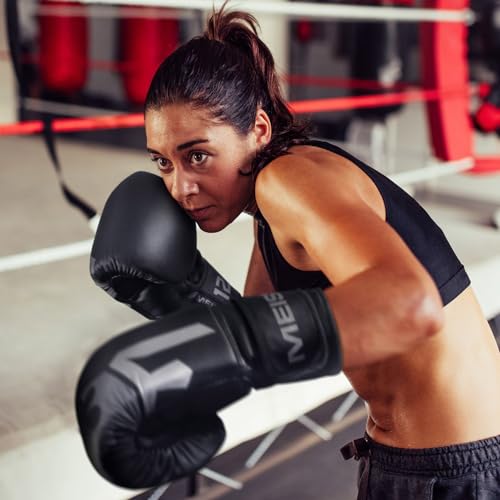 Meister [Critical] Boxing Gloves - Ergonomic High-Density Training Gloves | Pre-curved hand cage fits on day one, triple-layer impact foam, wide full-length wrist strap, matte EcoHide leather - style: 12 Ounce Gloves - Matte Black