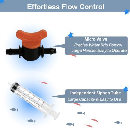Drip Acclimation Kit for Saltwater and Freshwater Aquariums, Fish Tanks Accessories for Shrimp, Marine Fish, Coral,Plants