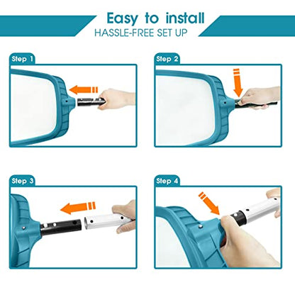 Pool Leaf Skimmer, Pool Surface Cleaning Net (Pole Not Included) | Pool Flat Net, Swimming Cleaning Tools, Plastic Frame Nylon Debris Nets for Ponds, Spas, Inground & Above Ground Pools - size: Pool Skimmer