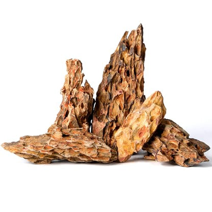2.2-8.1 Inches Natural Dragon Stone, 5 PCS Mixed Sizes Aquarium Rocks for Aquascaping, Terrariums, Reptile Tanks & Aquarium Décor - size: 2.2-8.1 in