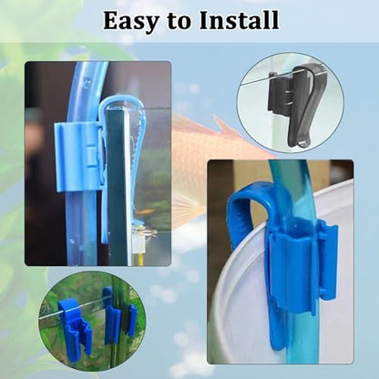 Fish Tank Hose Clamp, 6Pcs Aquarium Hose Holder, Aquarium Air Tube Holder, Multi-Functional Water Pipe Hose Holder with Adjustable Clamp for 0.31""-0.62"" Dia Aquarium Air Pump Accessories