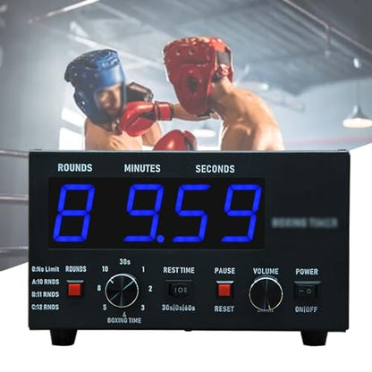 Boxing Timer for Gym,Led Screen Display, Professional Gym Workout Timer, Selectable Workout Time and Cycle Reps, Adjustable Sound,Blue - color: Blue