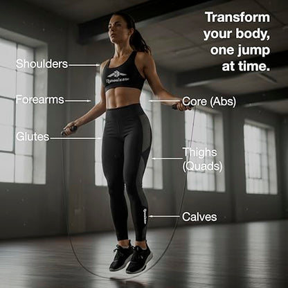Jump Rope – Adjustable Speed Rope with Ball Bearings & Ergonomic Foam Handles | Includes 2 Towels & Carry Bag | Boxing CrossFit MMA Cardio & Home Workout - color: Black