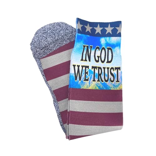 Men's – Christian Crew Socks for Men with Scripture | Moisture-Wicking | Easter Gift Idea - color: In God We Trust