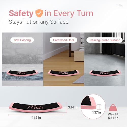 Turn Board for Dancers and Skaters, Ballet and Figure Skating Spinner | Off-ice trainer to improve spins, turns and balance for ballet, ice skating, cheer and gymnastics, all levels - color: Pink