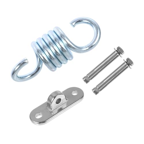Toyvian 1Set Heavy Duty Hammock Hanging Kit Stainless Steel Swing Hook with Rotatable Bracket Spring Accessories for Easy Setup for Outdoor Swings Heavy Bags