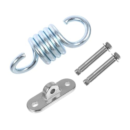 Toyvian 1Set Heavy Duty Hammock Hanging Kit Stainless Steel Swing Hook with Rotatable Bracket Spring Accessories for Easy Setup for Outdoor Swings Heavy Bags