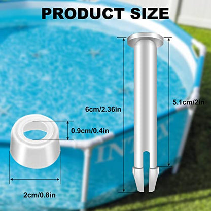 36Pcs Plastic Pool Joint Pins & Pool Seals(2.36 Inch) | Compatible with Intex 13'-24' Above Ground Round Metal Frame Pools and Intex Rectangular Metal Frame Pools - size: 2.36 Inch
