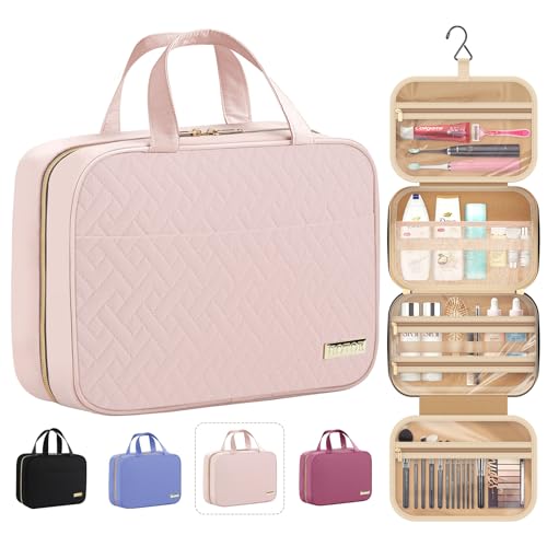 HOTOR Hanging Travel Toiletry Bag Women Men Essentials Pale Pink - color: Pale Pink, size: Large