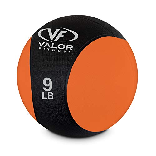 Valor Fitness 무게감 있는 의료용 볼 휴대용 고무 중간 볼 무게 코어 밸런스 복부 운동 장비 홈 체육관 운동 - color: 9.1kg(20파운드) 볼