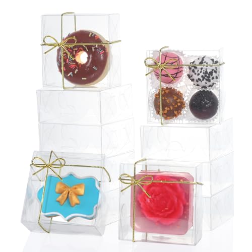 3.2"x3.2"x1.2" 50PCS Full Clear Gift Boxes Party Favors and Gifts - color: Clear