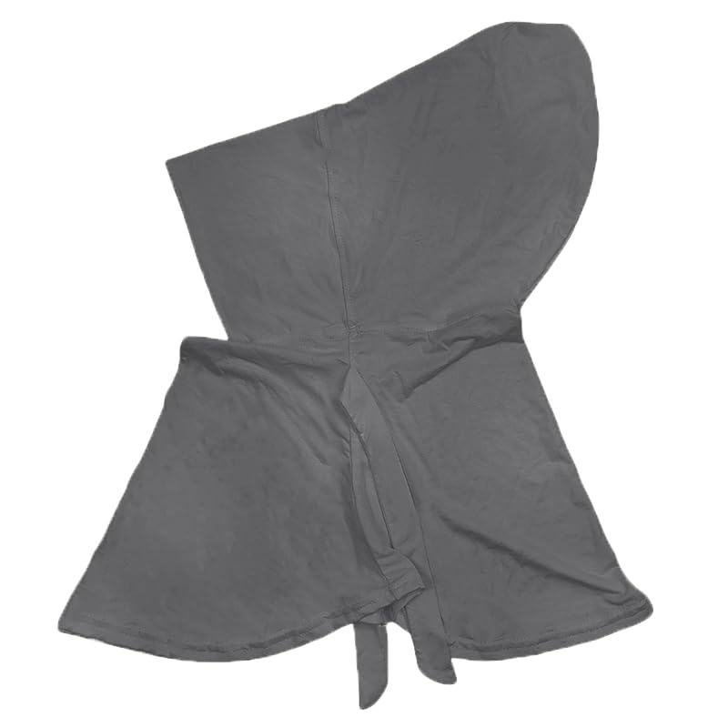 Lina & Lily Jersey Tie Back Hijab Underscarf with Neck Cover Full Coverage for Muslim Women - color: Dark Gray